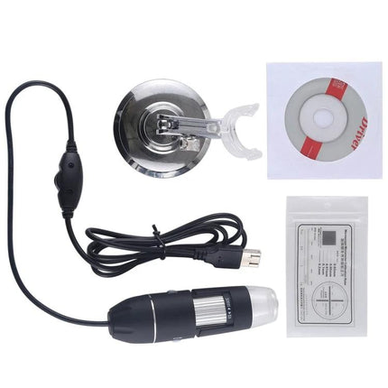 USB Digital Microscope for Detailed Everyday Inspections and Examinations - USB handheld microscope kit with stand, cable, and driver CD