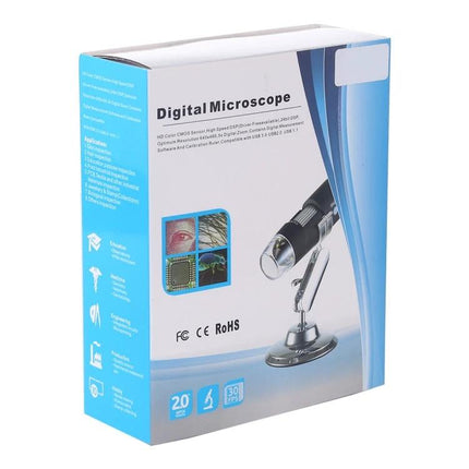 USB Digital Microscope for Detailed Everyday Inspections and Examinations - boxed USB digital microscope product photo