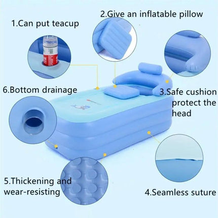 Large Collapsible Inflatable Bath Pool For Adults And Kids