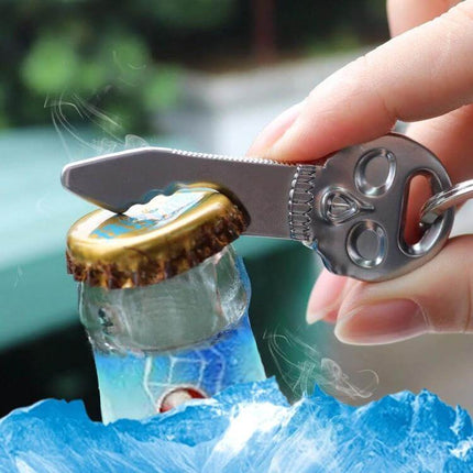 Skull Shaped Multi-Function Bottle Opener Key Chain Accessory used to open a bottle cap and hold keys, zinc alloy compact keychain for outings and gatherings