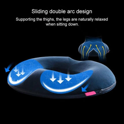 Office Thickening Mesh Hip Anti-Hemorrhoids Cushion For Office Chair with sliding double arc design and hollow memory support for long desk seating