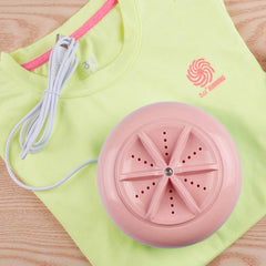 Ultrasonic Mini Turbine Clothes Washer - Portable Macaroon Design