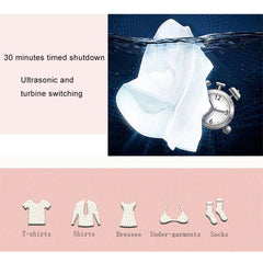 Ultrasonic Mini Turbine Clothes Washer - Portable Macaroon Design