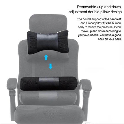 Office Chair for Home and Esports With Reclining Footrest breathable mesh back wrapped headrest lumbar support adjustable pillows