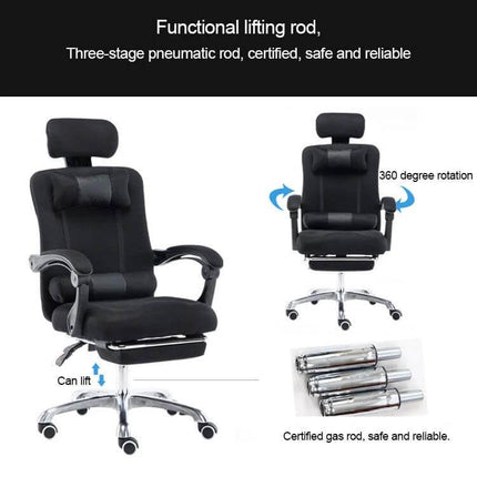 Office Chair for Home and Esports With Reclining Footrest featuring breathable mesh, wrapped headrest, reclining footrest and 360° swivel base