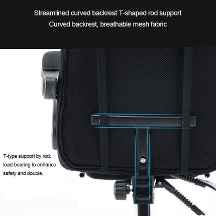 Office Chair for Home and Esports With Reclining Footrest showing breathable mesh back, T-shaped rod support and wrapped headrest for posture