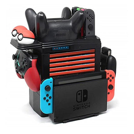 KJH Organizer for Nintendo Switch Daily Gaming Setup holding console, Joy‑Cons, controllers and games for tidy everyday gaming
