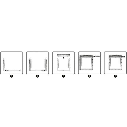 KJH Organizer for Nintendo Switch Daily Gaming Setup assembly diagram showing step-by-step panel placement for organizing console, controllers, and games