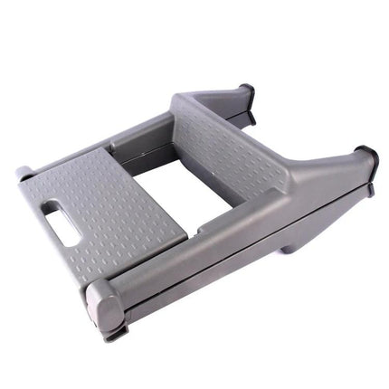 Compact Folding Ladder for Daily Home Tasks — compact gray folding step stool for reaching shelves, changing bulbs, painting, easy storage and setup