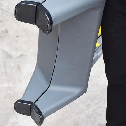 Compact Folding Ladder for Daily Home Tasks carried folded showing anti-slip foot caps and compact design for easy storage