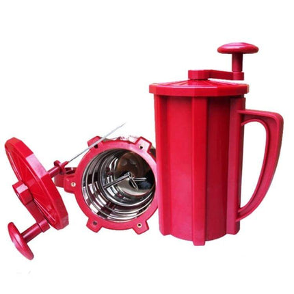 Tornado Potato Slicer Semi Automatic Spiral Cutter For Home Kitchen - red ABS manual spiral cutter with wear-resistant blade and rocker, compact size