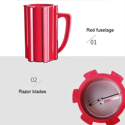 Tornado Potato Slicer Semi Automatic Spiral Cutter For Home Kitchen red ABS plastic body with handle and razor blade visible