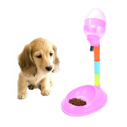Adjustable Pet Feeder for Daily Home Feeding Needs pink adjustable height puppy feeder with water dispenser and food bowl