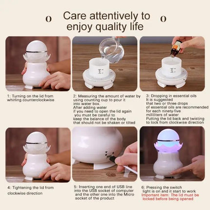 Pearl Night Light Ultrasonic Aromatherapy Humidifier For Home