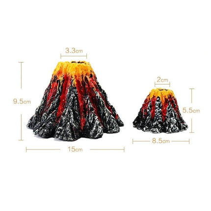 Volcano Rock Aquarium Ornament, Large 15x9.5x3.3 cm hand-painted resin volcanic centerpiece with weighted base for freshwater planted tanks