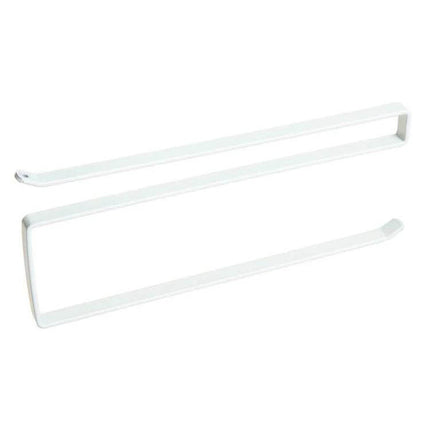 White Kitchen Towel Rack for Cabinets Keeps Towels Handy - compact white painted iron 26×10.8×1.5 cm cabinet towel rack for kitchen or laundry