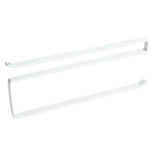 White Kitchen Towel Rack for Cabinets Keeps Towels Handy - compact white painted iron 26×10.8×1.5 cm cabinet towel rack for kitchen or laundry