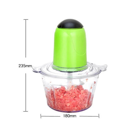Multi Function Electric Kitchen Shredder Stirrer For Everyday Use compact green 2L shredder with stainless steel blades and bowl, 200W 220V