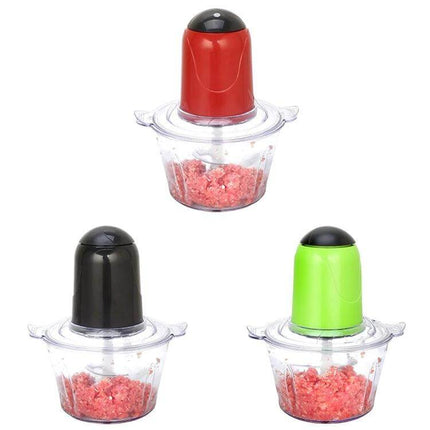 Multi Function Electric Kitchen Shredder Stirrer For Everyday Use - compact 2L 200W stainless steel blade chopper in red black green for shredding and blending