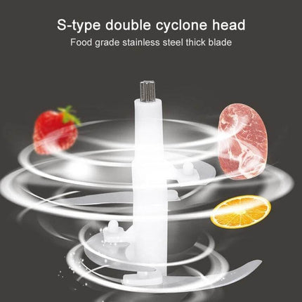 Multi Function Electric Kitchen Shredder Stirrer For Everyday Use — S-type double cyclone stainless steel blade accessory for shredding, blending, stirring