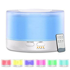 T700 Ultrasonic Essential Oil Diffuser and Humidifier with Remote Control, 700ml Capacity, Color LED Night Light, Automatic Mist Maker, US Plug