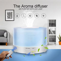 T700 Ultrasonic Essential Oil Diffuser and Humidifier with Remote Control, 700ml Capacity, Color LED Night Light, Automatic Mist Maker, US Plug