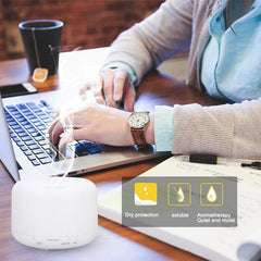 T500 Remote-Controlled Ultrasonic Aroma Diffuser and Humidifier with 7 Color LED Light, 500ml Capacity, Automatic Alcohol Sprayer, and Essential Oil Atomizer