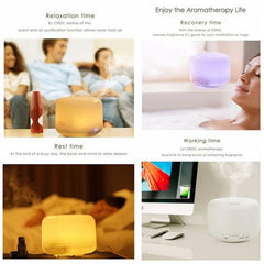 T500 Remote-Controlled Ultrasonic Aroma Diffuser and Humidifier with 7 Color LED Light, 500ml Capacity, Automatic Alcohol Sprayer, and Essential Oil Atomizer