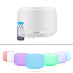 T500 Remote-Controlled Ultrasonic Aroma Diffuser and Humidifier with 7 Color LED Light, 500ml Capacity, Automatic Alcohol Sprayer, and Essential Oil Atomizer