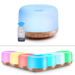 T500 Remote-Controlled Ultrasonic Aroma Diffuser and Humidifier with 7 Color LED Light, 500ml Capacity, Automatic Alcohol Sprayer, and Essential Oil Atomizer