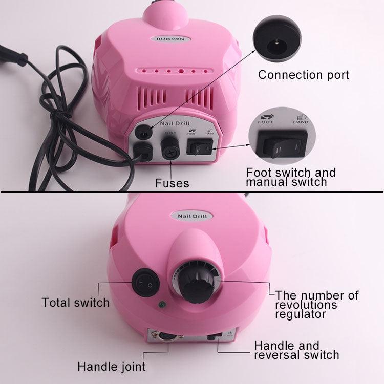 Electric Nail Grinder 10W with 25000 RPM, EU Plug, ABS Material