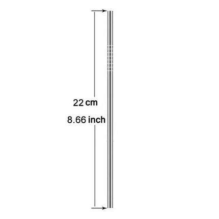 5 Pack Reusable Stainless Steel Straight Drinking Straws 215mm 8mm Cleaner Brush