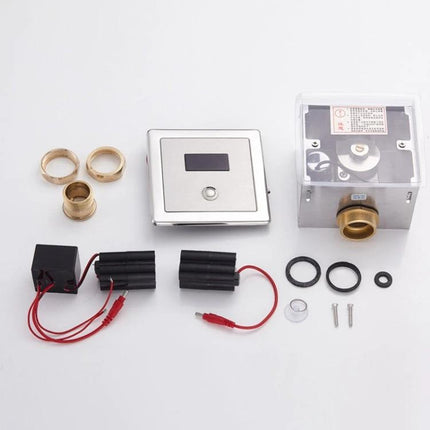 Recessed Wall Mounted Automatic Infrared Flush Valve stainless steel recessed kit with sensor plate and installation parts
