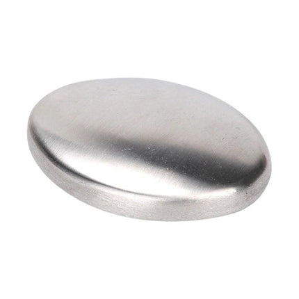 Stainless Steel Soap for Daily Hand Odor Relief After Cooking – oval stainless steel bar to remove onion and fish smells by rubbing under cold water