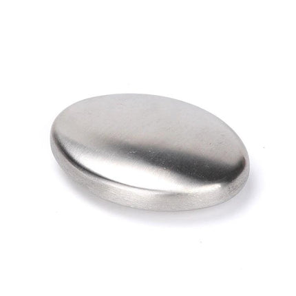 Stainless Steel Soap for Daily Hand Odor Relief After Cooking - oval metal bar to remove onion and fish smells from hands