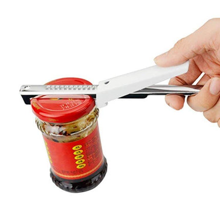 Stainless Steel Adjustable Can Opener Kitchen Tool opening a jar lid, compact portable 10 cm adjustable distance