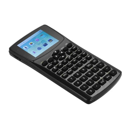 Multi-Function Scientific Calculator for Everyday Use and Media Playback - compact black device with touchscreen music apps and scientific keypad