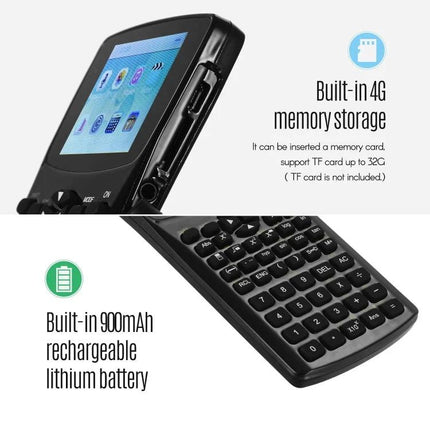 Multi-Function Scientific Calculator for Everyday Use and Media Playback with touchscreen, keypad, TF card slot and 900mAh rechargeable battery