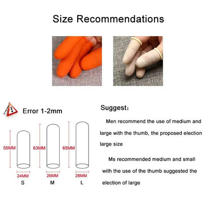 Antistatic Latex Fingertip Gloves Size L 100 Pack