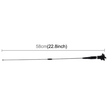 Universal Extensile Car Aerial for Decoration and Static Removal, 58cm - slim adjustable black car antenna shown fully extended 58cm