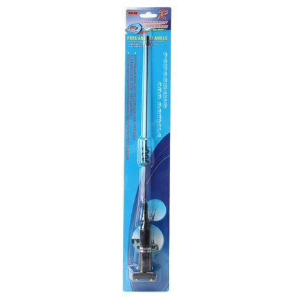 Universal Car Aerial for Decoration and Static Electricity Reduction - telescopic car antenna in retail packaging, black base, chrome mast