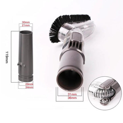 Dyson Compatible Transparent Brush Head for Home Vacuum Cleaning - clear rotating brush head compatible with DC35 V6, tight spaces under furniture