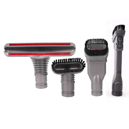 Dyson V6 Compatible 4-Piece Vacuum Brush Head Set - multi-surface brush heads for carpets, hard floors and furniture