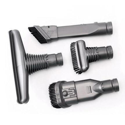 Dyson V6 Compatible 4-Piece Vacuum Brush Head Set - grey replacement brush heads for carpets, hard floors and furniture