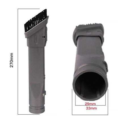 Dyson V6 5-Piece Brush Head Set for Household Cleaning gray crevice brush attachment 270mm with 29-33mm connector for pet hair and tight corners