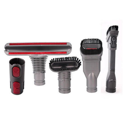 Dyson Compatible Five-Piece Vacuum Brush Set for Home Cleaning - gray brush attachments for Dyson V6 and similar models