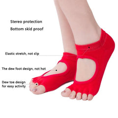 Open Toe Anti-Slip Yoga Socks for Women - Size 34-39 (EUR)