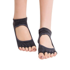 Open Toe Anti-Slip Yoga Socks for Women - Size 34-39 (EUR)