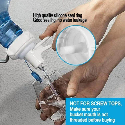 PP Water Bottle Faucet Dispenser Valve For 55mm Crown Top Bottles - white PP valve pouring water from 3/5/6 gallon bottle with silicone seal, not for screw tops