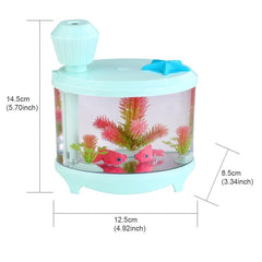 Aromatic Fish Tank Ultrasonic Humidifier and Air Purifier with LED Night Light - 460ML